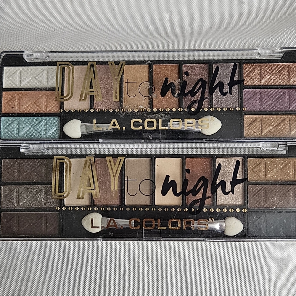 L.A. Colors Day To Night 12 Color Eyeshadow Palettes| 2 - Daylight & Sundown-NEW